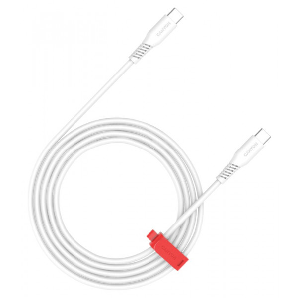 Фото - Кабель синхронізації даних Canyon CC100SC Type-C to Type-C 100W 1.2m White (CNS-CC100SC12W)