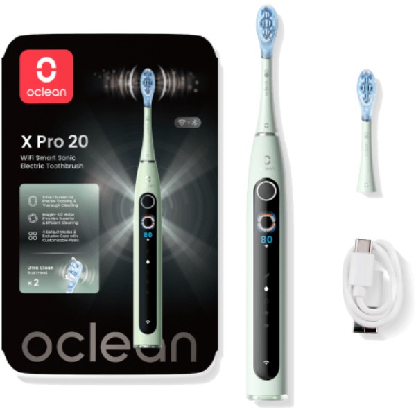 Фото - Зубна щітка електрична Oclean X Pro 20 Electric Toothbrush Green (6970810556902)