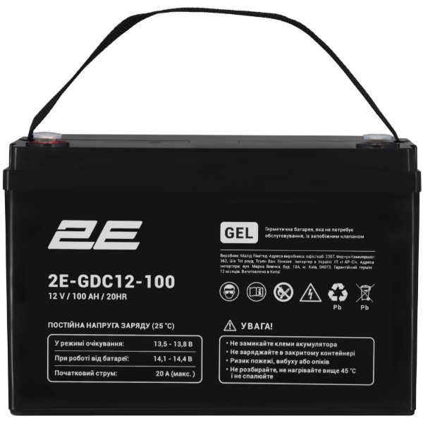 Фото - Акумулятор для ДБЖ 2E GDC 12В 100Аг GEL (2E-GDC12-100) Фото - Акумулятор для ДБЖ 2E GDC 12В 100Аг GEL (2E-GDC12-100)