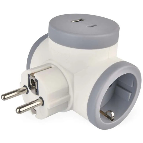 Фото - Разветвитель 220В EMOS P0077PD 2x розетка 1xUSB-A 1xUSB-C