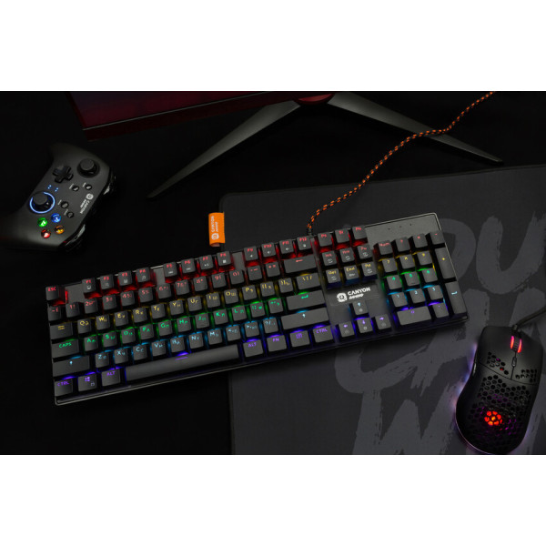 Фото - Клавиатура проводная игровая Canyon Deimos GK-4 Rainbow LED ENG/UKR Black (CND-SKB4-US)