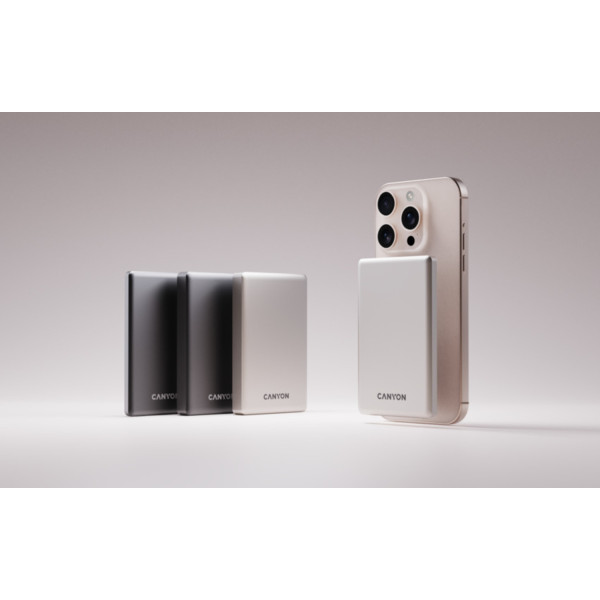 Фото - Батарея мобільна Canyon OnPower 510 slim Magsafe 10000 mAh PD20W Beige (CNS-CPB510BE)