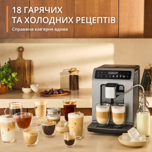 Фото - Кофемашина Krups EA898GF0 Evidence Hot & Cold