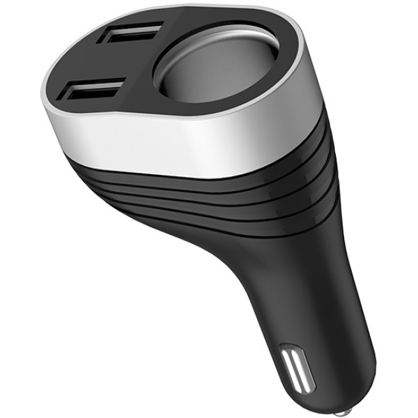 Фото - Автомобільний зарядний пристрій HOCO Z29 Regal digital display cigarette lighter car charger Black (6957531092186)