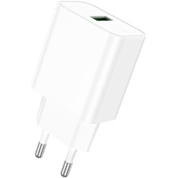 Фото - Мережевий зарядний пристрій BOROFONE BA72A Spring single port QC3.0 charger White (6974443388558)