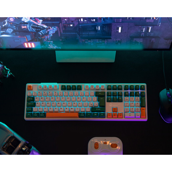 Фото - Клавіатура бездротова ігрова Canyon Shadder GKW-11 RGB Silent UA Wireless White (CND-SKBW11)