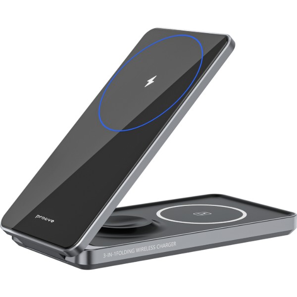 Фото - Беспроводное зарядное устройство Proove Metal Edge 3 in 1 Gray