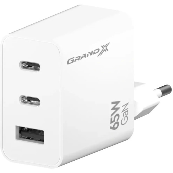 Фото - Сетевое зарядное устройство Grand-X CH-990W USB+2xTypeC 65W Fast Сharge PD3.0, QС4.0, AFC, SCP, FCP 1 (3000001627012)