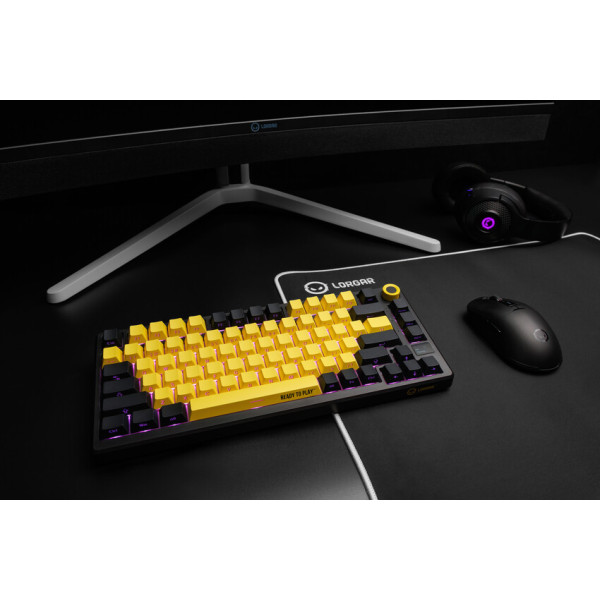 Фото - Клавіатура бездротова ігрова Lorgar KBP7075W Wireless Gaming Mechanical Pro Black-Yellow (LRG-KBP7075W-YL-US)