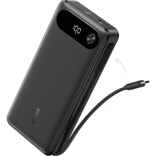 Фото - Батарея мобільна Anker PowerCore - 20000 mAh 87W PD Built-In USB-C Cable Black (A1383H11)