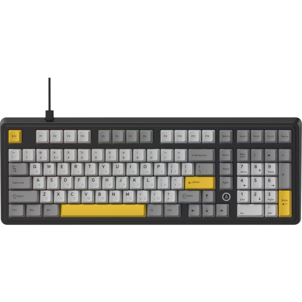 Фото - Клавиатура проводная игровая Ajazz AK980 MAX Magnetic switches Black Gray Yellow (AK980-MAX-M-BGY)