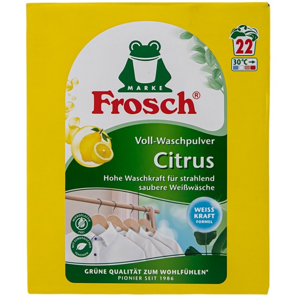 Фото - Пральний порошок Frosch концентрат Цитрус 1,45кг