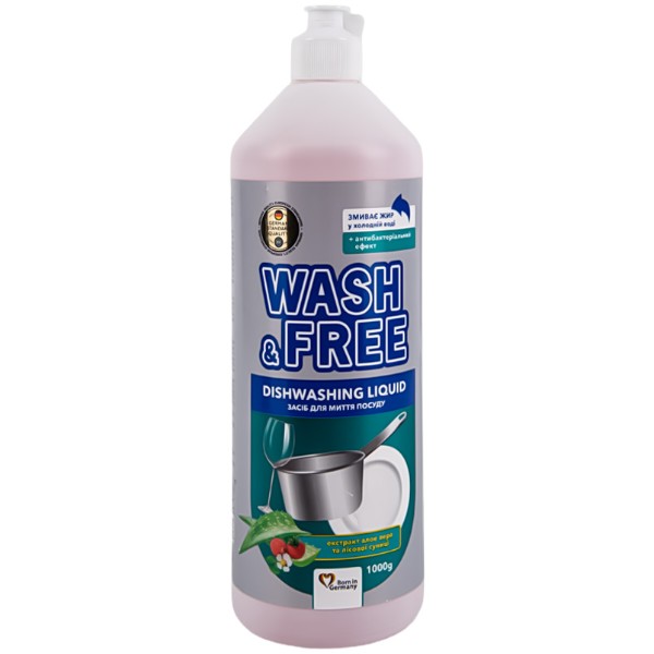 Фото - Средство для ручного мытья посуды WASH & FREE Экстракт алоэ вера и лесной земляники 1000г Фото - Средство для ручного мытья посуды WASH & FREE Экстракт алоэ вера и лесной земляники 1000г