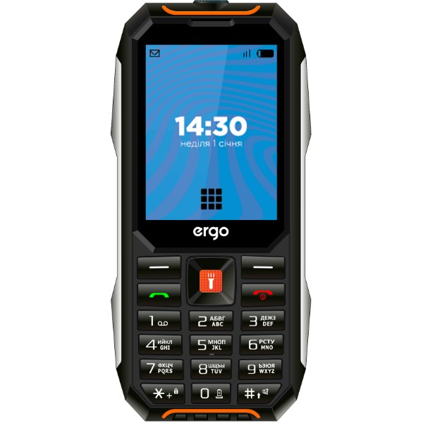 Фото - Мобильный телефон Ergo E283 Dual Sim Black Orange Фото - Мобильный телефон Ergo E283 Dual Sim Black Orange