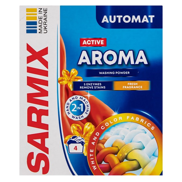 Фото - Стиральный порошок SARMIX Active Aroma 300 г Фото - Стиральный порошок SARMIX Active Aroma 300 г