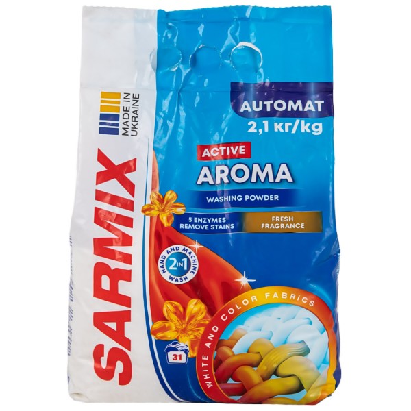 Фото - Пральний порошок SARMIX Active Aroma 2,1 кг