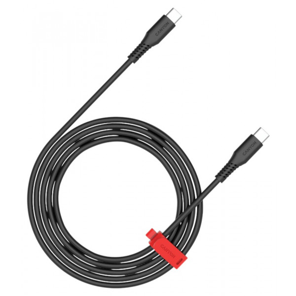 Фото - Кабель синхронізації даних Canyon CC60SC12 Type-C to Type-C 60W 1.2m Black (CNS-CC60SC12B)