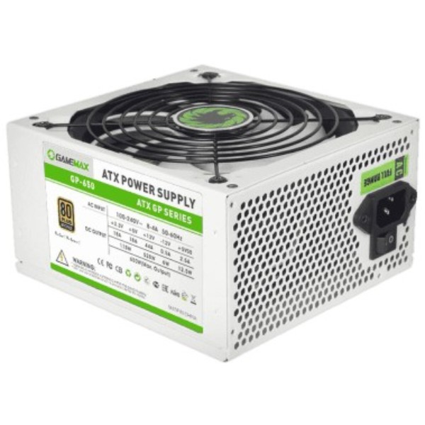 Фото - Блок питания для ПК Gamemax ATX 650W, APFC, 14см вент,80+ (GP-650-White)
