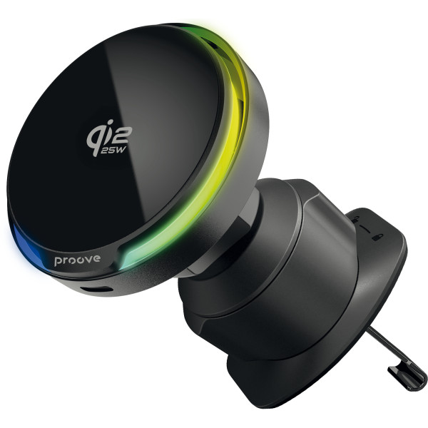 Фото - Автодержатель с беспроводной зарядкой Proove Spark Qi2.2 25W Black (WHSQ25002001)
