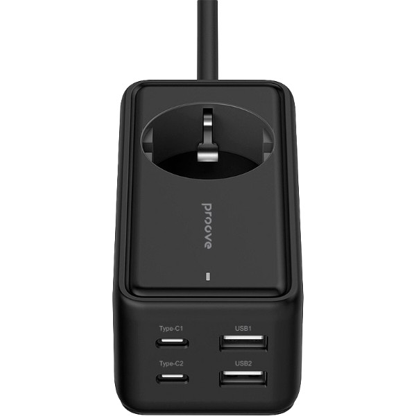 Фото - Сетевой фильтр Proove Power Strip Homester PD-03 1AC 65W 2 Type-C + 2USB Black (479280001)