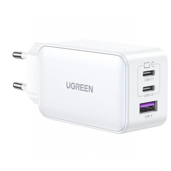 Фото - Мережевий зарядний пристрій UGREEN CD224 USB-A+2*USB-C 65W  GaN Tech Fast  White (15334)