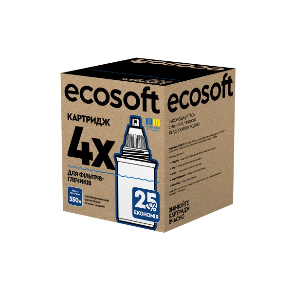 Фото - Картридж для фільтру-глечика Ecosoft до глечиків Бар'єр 4 шт