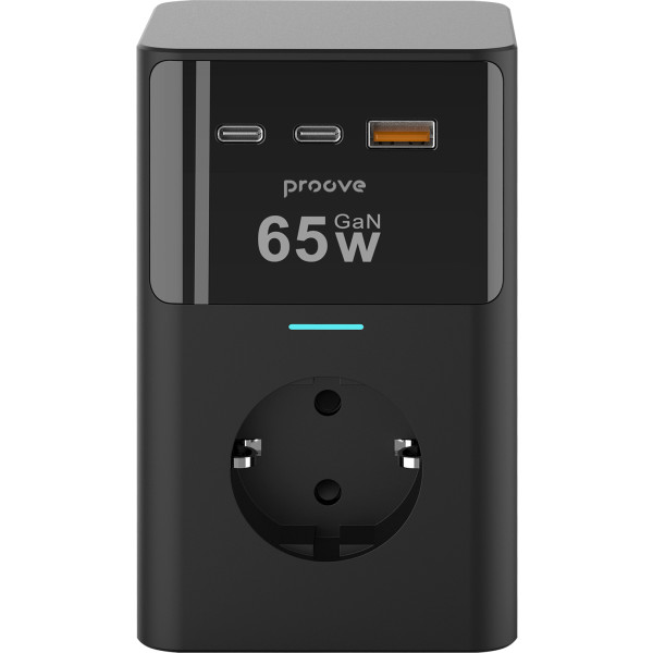 Фото - Мережевий зарядний пристрій Proove Power Cube 65W (3xAC + 2xType-C + 1xUSB) 1.5m black (PSPC36801201)