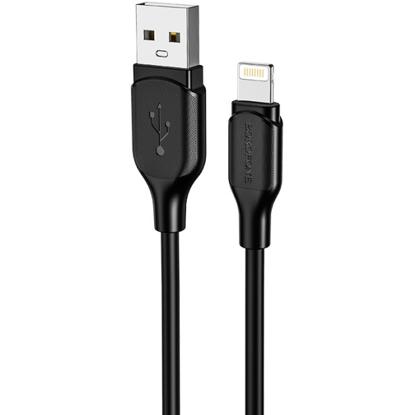 Фото - Кабель синхронізації даних BOROFONE BX42 USB to iP 2.4A, 1m Black (6931474736727)