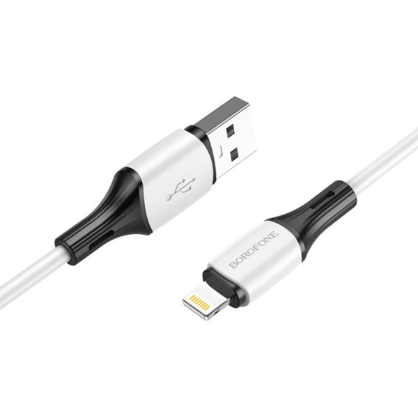 Фото - Кабель синхронізації даних BOROFONE BX79 USB to iP 2.4A, 1m White (6974443384758)
