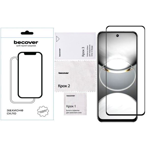 Фото - Захисне скло для смартфону BeCover for Tecno Spark 30 (KL6) Black (712500)