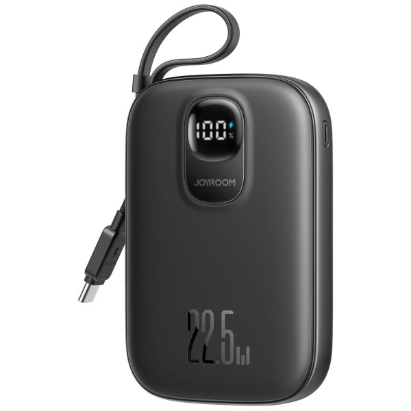 Фото - Батарея мобільна Joyroom 10000mAh 22,5W PD,QC, USB-A, USB-C In/Out with built-in USB-C cable Black (JR-PBF17)