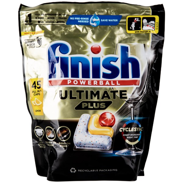 Фото - Таблетка для посудомоечной машины Finish Ultimate Plus All in 1 Лимон 45 таблеток Фото - Таблетка для посудомоечной машины Finish Ultimate Plus All in 1 Лимон 45 таблеток