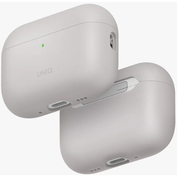 Фото - Чохол для навушників Uniq Lino do AirPods Pro 3 gen Silicone Silver (UNIQ-AIRPODSPRO3-LINOCHRGRY)