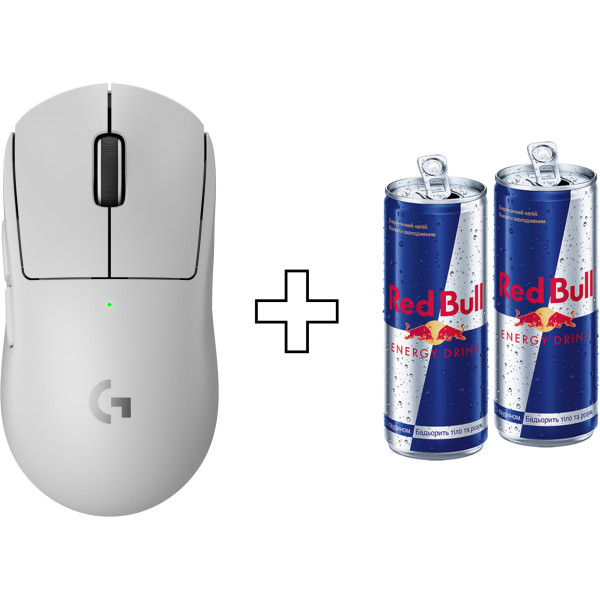 Фото - Миша бездротова ігрова Logitech G Pro X Superlight 2 SE Lightspeed White + енергетичний напій Red Bull 0,25 л (x2) Фото - Миша бездротова ігрова Logitech G Pro X Superlight 2 SE Lightspeed White + енергетичний напій Red Bull 0,25 л (x2)