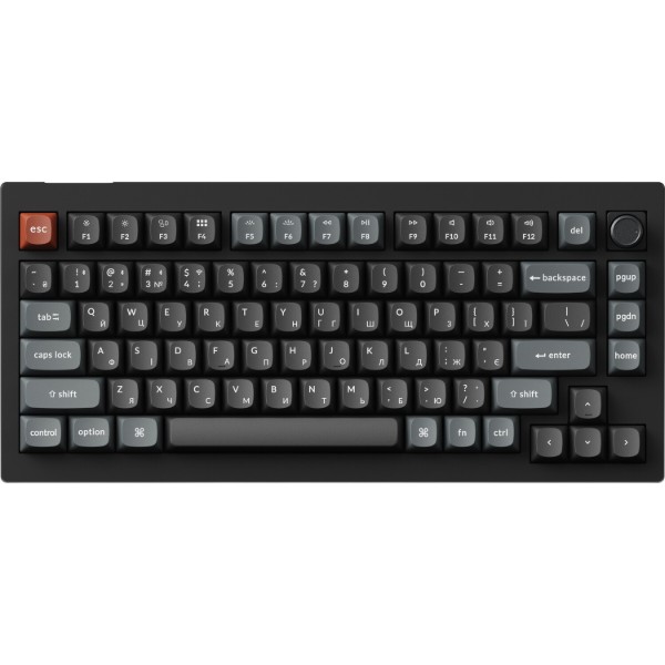 Фото - Клавиатура беспроводная Keychron V1 Ultra Red Switch Black RGB (V1U-D1-UA)
