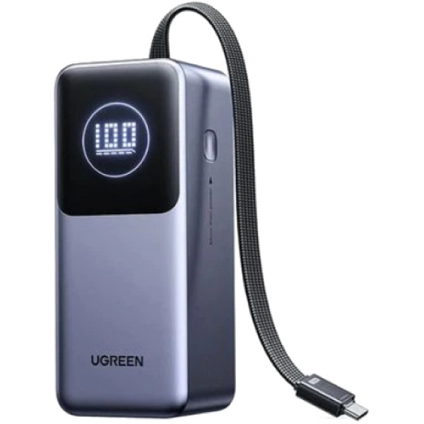Фото - Батарея мобильная UGREEN 130W 20000 mAh Power Bank with Built-in Cable PB723 Gray (55365B)