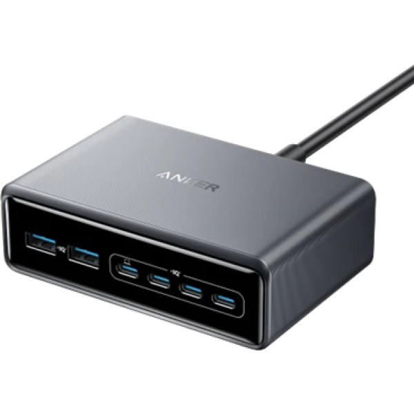 Фото - Мережевий зарядний пристрій Anker GaNPrime Charger - 200W, 4xUSB-C PD & 2xUSB-A Black (A2683341)