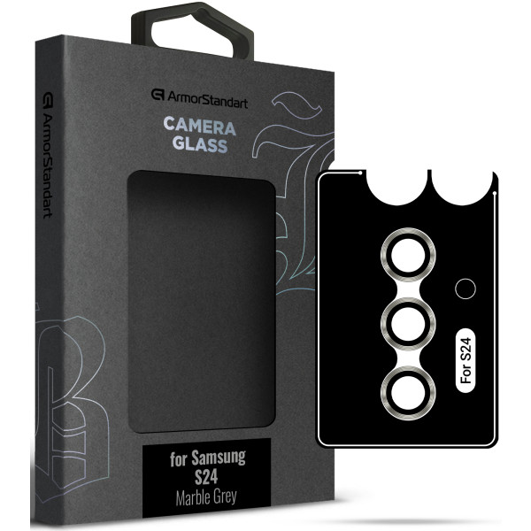 Фото - Захисне скло для смартфону Armorstandart для камери Supreme Black Icon for Samsung S24 Marble Grey (ARM76606)