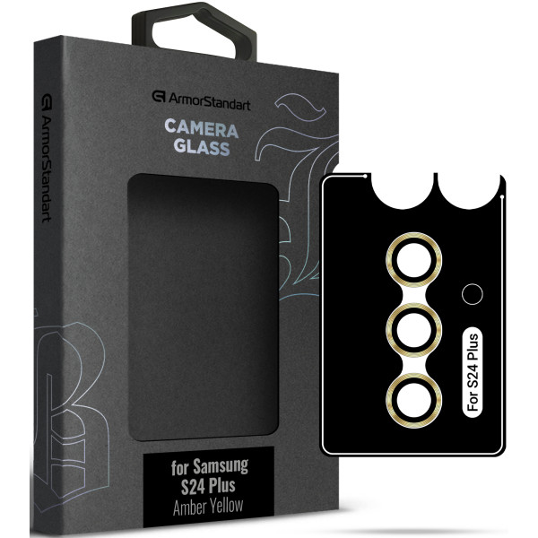 Фото - Захисне скло для смартфону Armorstandart для камери Supreme Black Icon for Samsung S24 Plus Amber Yellow (ARM76613)