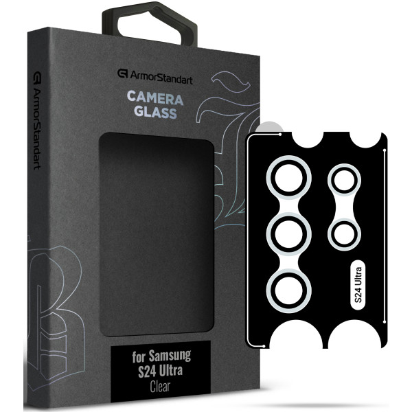 Фото - Захисне скло для смартфону Armorstandart для камери Supreme Black Icon for Samsung S24 Ultra Clear (ARM76616)