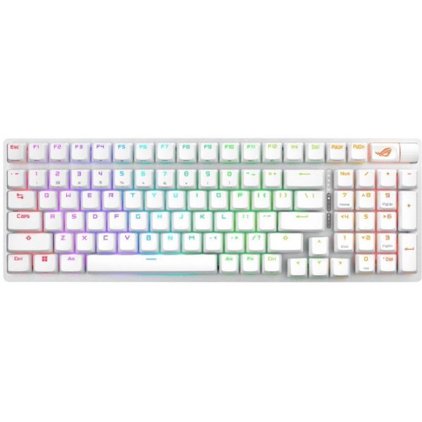 Фото - Клавиатура беспроводная игровая Asus ROG Strix Scope II NX Snow USB-A/WL/BT EN RGB White (90MP037A-BKUA30)