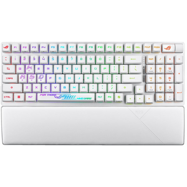 Фото - Клавіатура бездротова ігрова Asus ROG Strix Scope II RX Optical USB-A/WL/BT EN RGB White (90MP03S0-BKUA30)