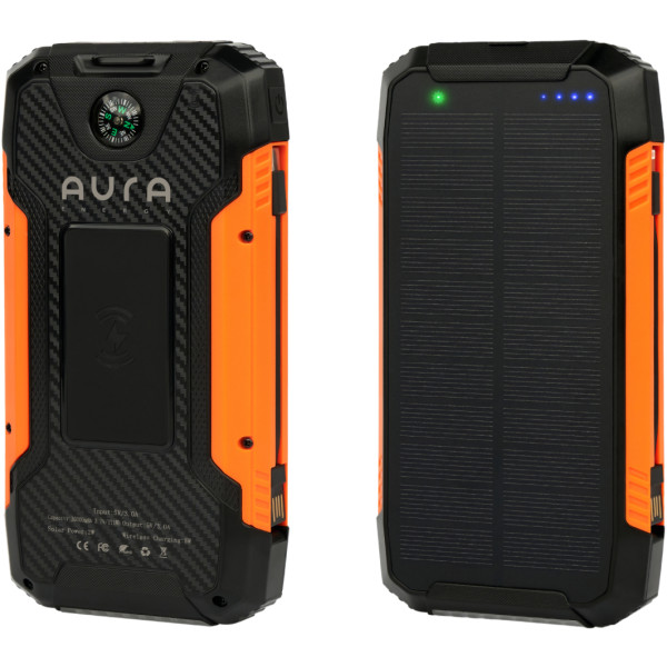 Фото - Батарея мобільна Aura NRG-30SE ARM SOLAR 30000 mAh Wireless charging Orange (PBANRG30SEO)