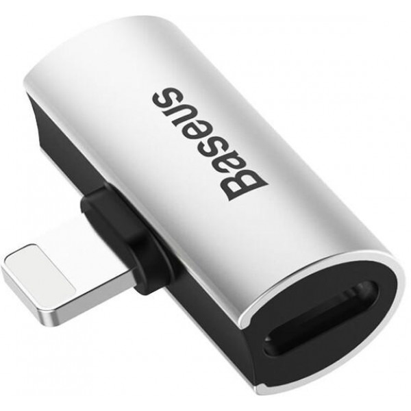 Фото - Адаптер Baseus L46 Lightning (1 Male/2 Female) (CAL46-S1) Black-Silver