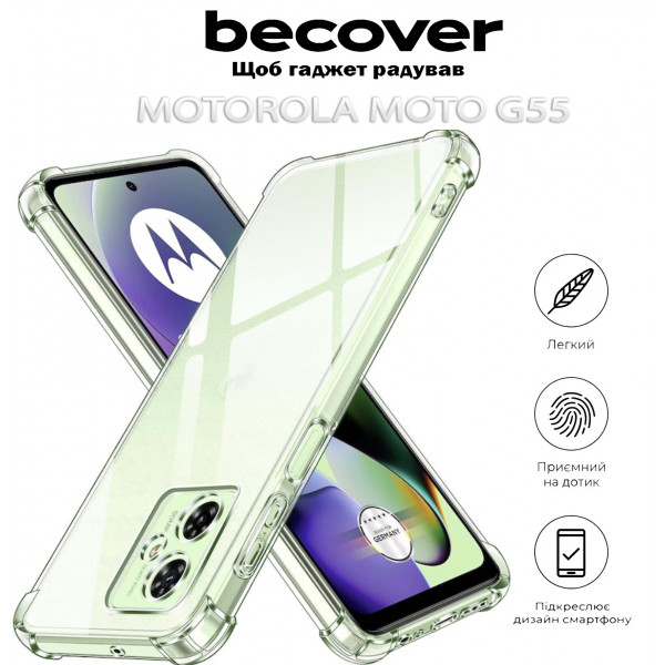 Фото - Чехол для смартфона BeCover Anti-Shock for Motorola Moto G55 Clear (712780)