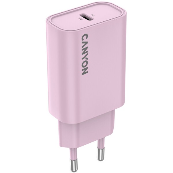 Фото - Сетевое зарядное устройство Canyon OnCharge 30CL 1xPD Type-C 30W Pink (CNE-CHA30CLPK)