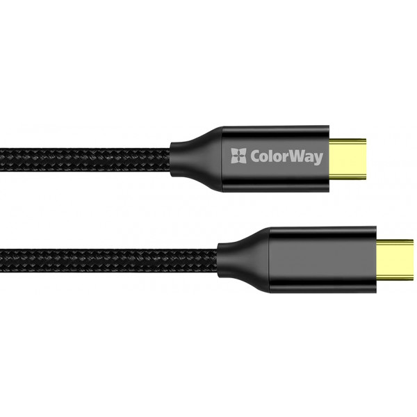 Фото - Кабель Colorway Type-C - Type-C USB3.2 (20Gbps 4K PD100W) Gen2 5А 1м черный (CW-CBPDCC062-BK)