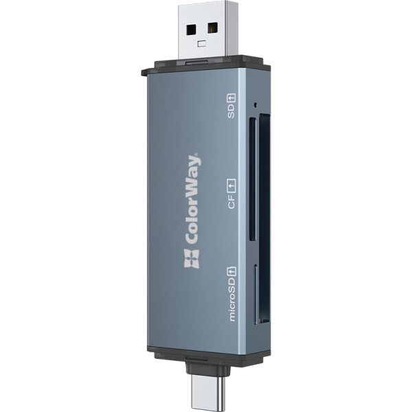 Фото - Кардрідер Colorway USB 2.0/USB-C to CF/SD/MicroSD (CW-CR-01)