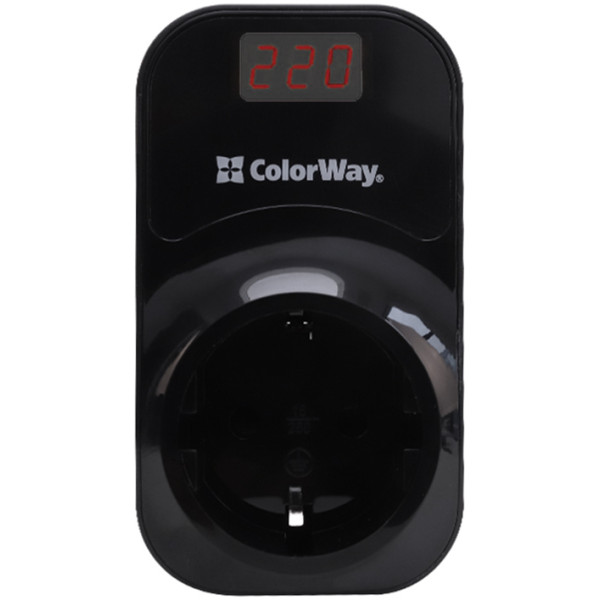 Фото - Автомат защиты от всплесков напряжения Colorway (16A/3680W) 150V-210V/230V-280V DS4 Black (CW-VR16-04D)