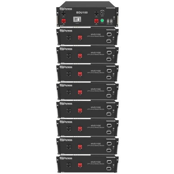 Фото - Батарея для сонячного інвертора Dyness HV51100-8, 40.96kW, 409.6V, 100Ah, LiFePO4, BDU100, RACK